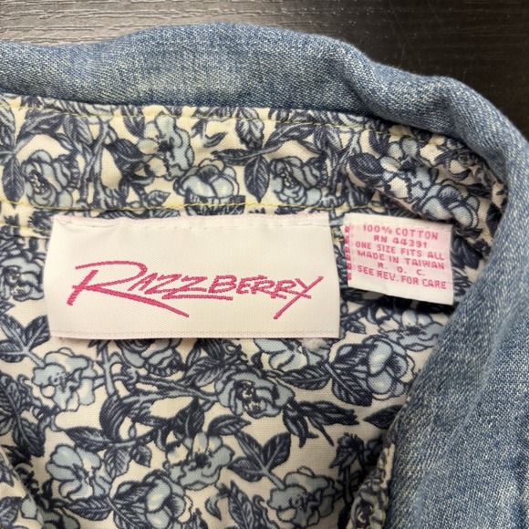 VINTAGE Razzberry Prestige Global Vintage Denim  OS Large Western Girly‎ - Picture 8 of 11